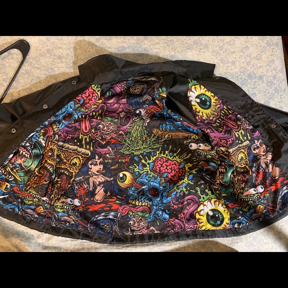 jimbo Phillips grassroots collab pizza face jacket